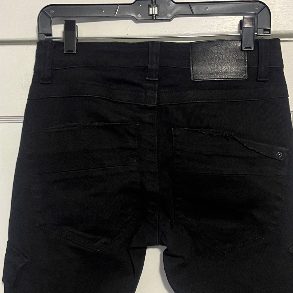 Smuggler’s Moon Edgy Black Cargo Pants with Zipper Details 30x31 - Picture 7 of 10